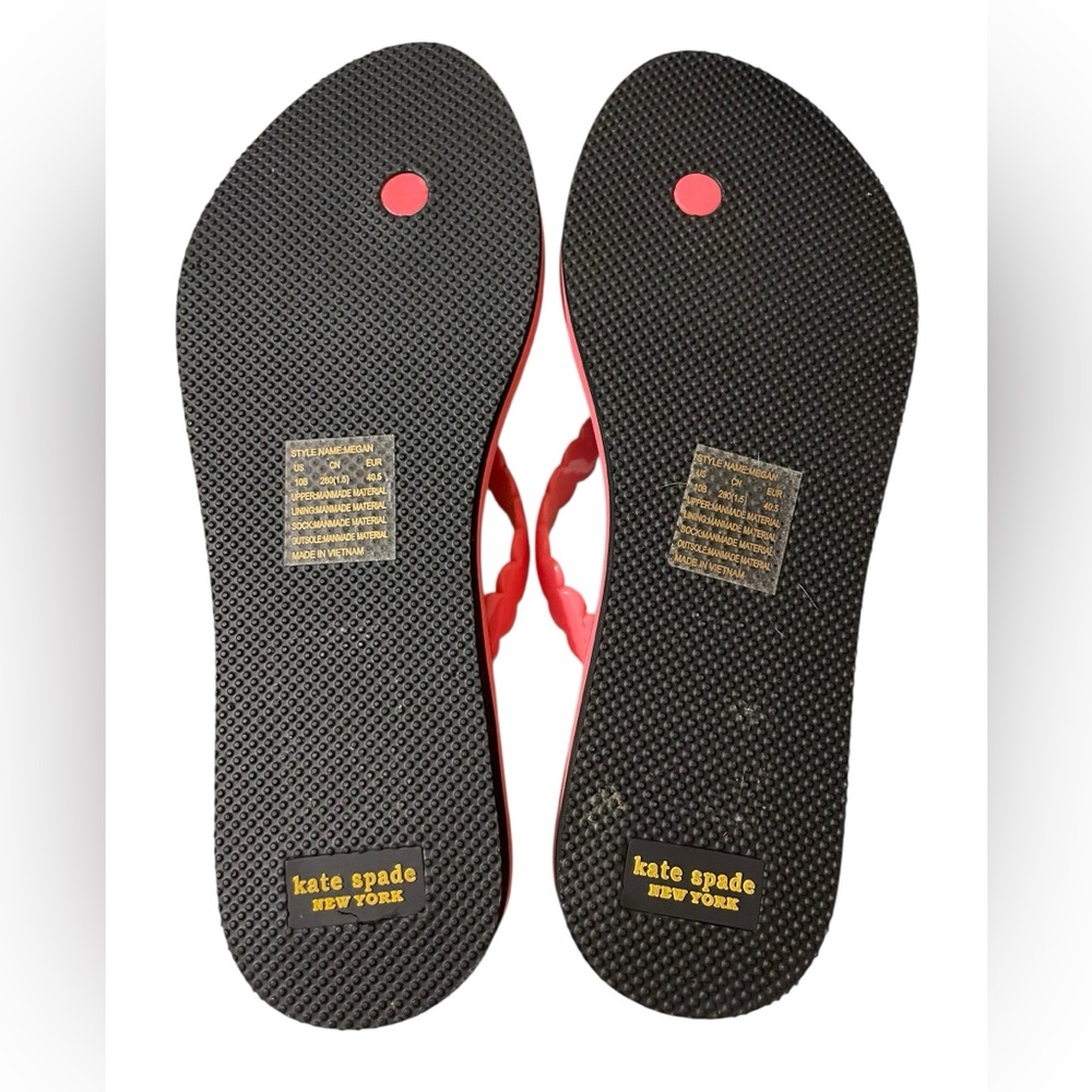 Kate Spade New York Megan Champagne Flip Flop Sandals Black Pink Size 10 NWOT - Picture 12 of 16